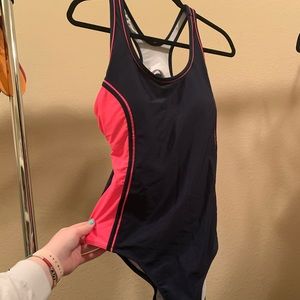 Navy and Pink Swimsuit
